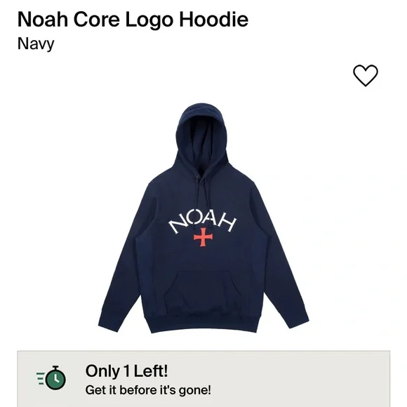 Noah NYC | Tops | Noah Core Logo Hoodie Navy Size S | Poshmark